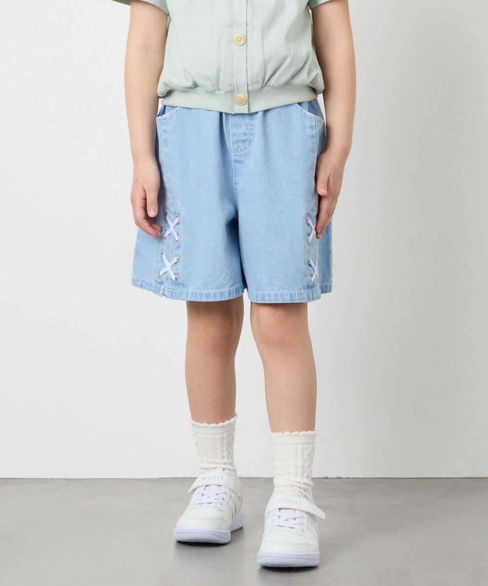 KJLGD56039 a.v.v KIDS(アー・ヴェ・ヴェ) [120-160]アソートデザインデニムキュロット ライトブルー