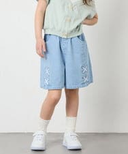 KJLGD56039 a.v.v KIDS(アー・ヴェ・ヴェ) [120-160]アソートデザインデニムキュロット ライトブルー