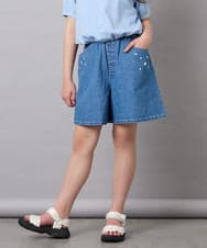 KJLGD56039 a.v.v KIDS(アー・ヴェ・ヴェ) [120-160]アソートデザインデニムキュロット ブルー