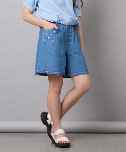 KJLGD56039 a.v.v KIDS [120-160]アソートデザインデニムキュロット