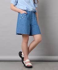 KJLGD56039 a.v.v KIDS(アー・ヴェ・ヴェ) [120-160]アソートデザインデニムキュロット ブルー