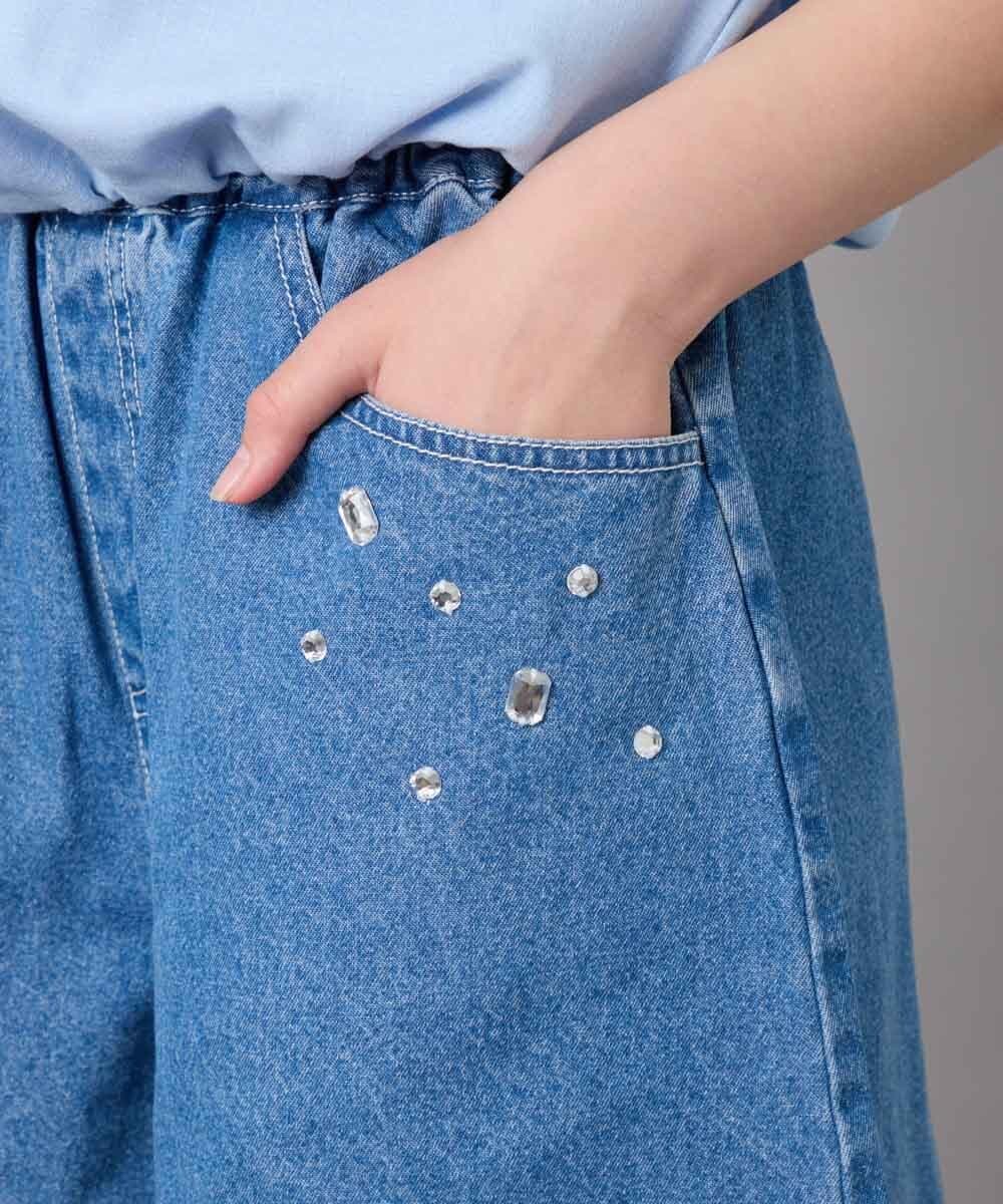 KJLGD56039 a.v.v KIDS(アー・ヴェ・ヴェ) [120-160]アソートデザインデニムキュロット ブルー