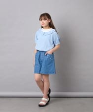 KJLGD56039 a.v.v KIDS(アー・ヴェ・ヴェ) [120-160]アソートデザインデニムキュロット ブルー