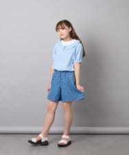 KJLGD56039 a.v.v KIDS(アー・ヴェ・ヴェ) [120-160]アソートデザインデニムキュロット ブルー