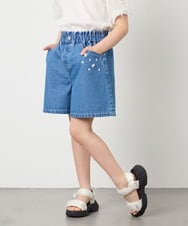 KJLGD56039 a.v.v KIDS(アー・ヴェ・ヴェ) [120-160]アソートデザインデニムキュロット ブルー