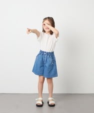 KJLGD56039 a.v.v KIDS(アー・ヴェ・ヴェ) [120-160]アソートデザインデニムキュロット ブルー