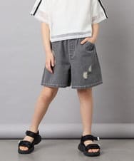 KJLGD56039 a.v.v KIDS(アー・ヴェ・ヴェ) [120-160]アソートデザインデニムキュロット ライトグレー