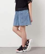 KJLGD57035 a.v.v KIDS(アー・ヴェ・ヴェ) [130-160]ケミカルデニムキュロット ブルー