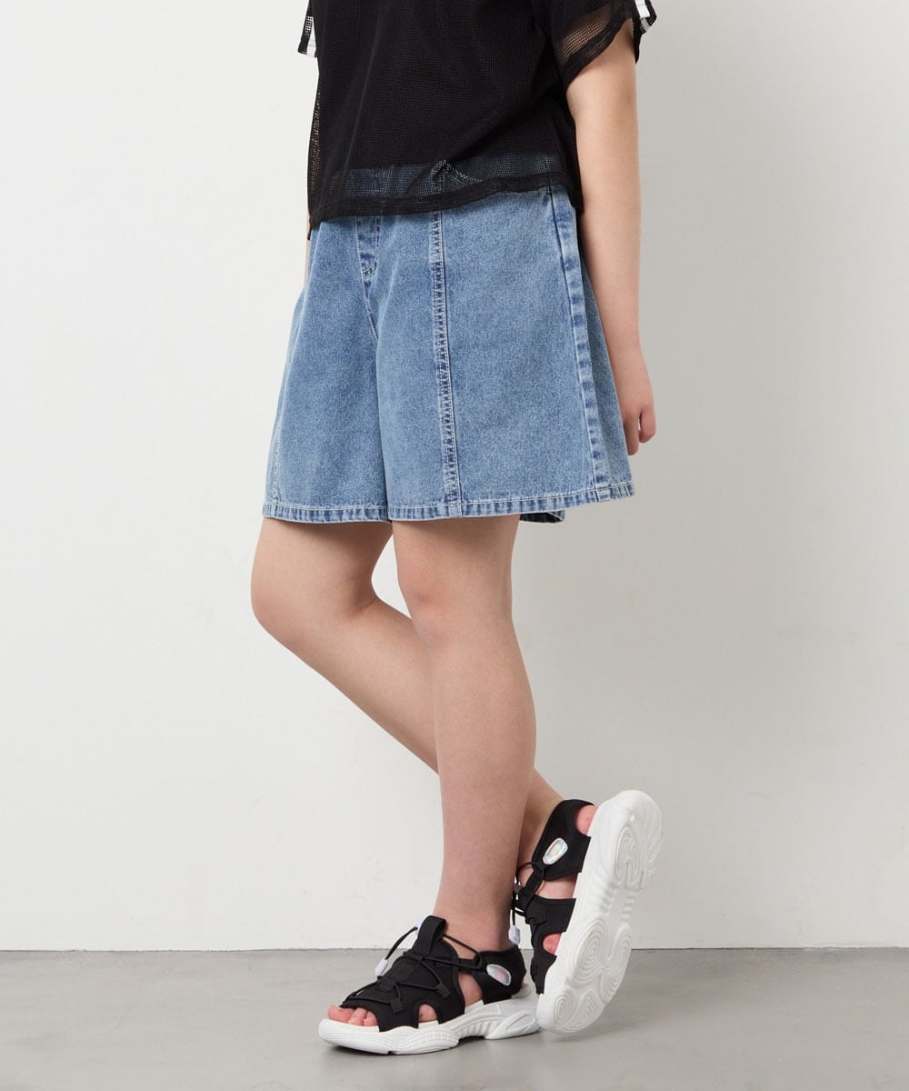 KJLGD57035 a.v.v KIDS(アー・ヴェ・ヴェ) [130-160]ケミカルデニムキュロット ブルー