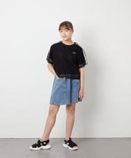 KJLGD57035 a.v.v KIDS(アー・ヴェ・ヴェ) [130-160]ケミカルデニムキュロット ブルー