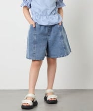 KJLGD57035 a.v.v KIDS(アー・ヴェ・ヴェ) [130-160]ケミカルデニムキュロット ブルー