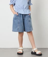 KJLGD57035 a.v.v KIDS(アー・ヴェ・ヴェ) [130-160]ケミカルデニムキュロット ブルー