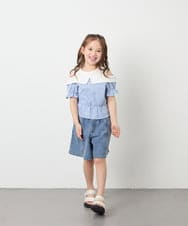 KJLGD57035 a.v.v KIDS(アー・ヴェ・ヴェ) [130-160]ケミカルデニムキュロット ブルー