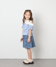 KJLGD57035 a.v.v KIDS(アー・ヴェ・ヴェ) [130-160]ケミカルデニムキュロット ブルー