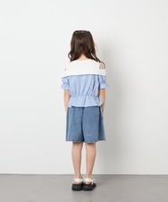 KJLGD57035 a.v.v KIDS(アー・ヴェ・ヴェ) [130-160]ケミカルデニムキュロット ブルー