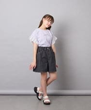 KJLGD57035 a.v.v KIDS(アー・ヴェ・ヴェ) [130-160]ケミカルデニムキュロット ダークグレー