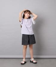 KJLGD57035 a.v.v KIDS(アー・ヴェ・ヴェ) [130-160]ケミカルデニムキュロット ダークグレー