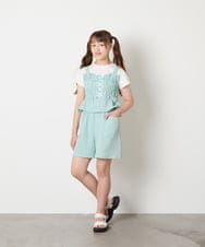 KJLGD68039 a.v.v KIDS(アー・ヴェ・ヴェ) [120-160]【セットアップ可能】タックショートパンツ グリーン