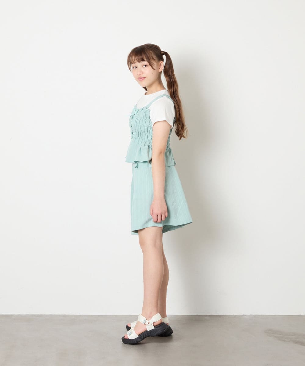 KJLGD68039 a.v.v KIDS(アー・ヴェ・ヴェ) [120-160]【セットアップ可能】タックショートパンツ グリーン
