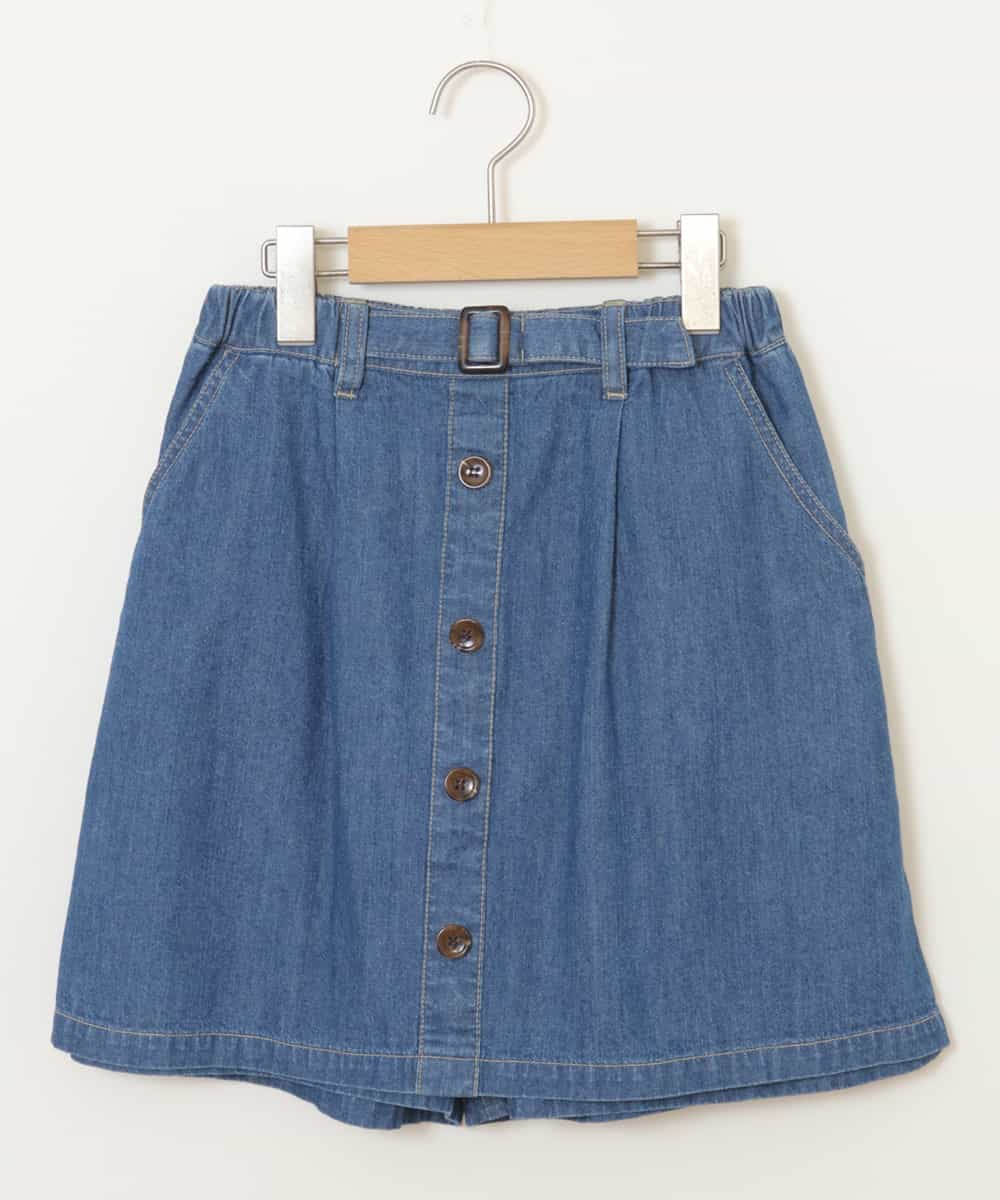 KJLGN62034 a.v.v KIDS(アー・ヴェ・ヴェ) [140-150]フロントボタンラップパンツ ブルー