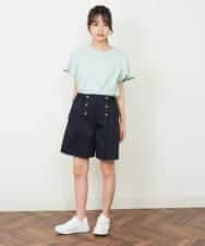 KJLGP03029 a.v.v KIDS(アー・ヴェ・ヴェ) [100-130]フロントボタンショートパンツ ミント