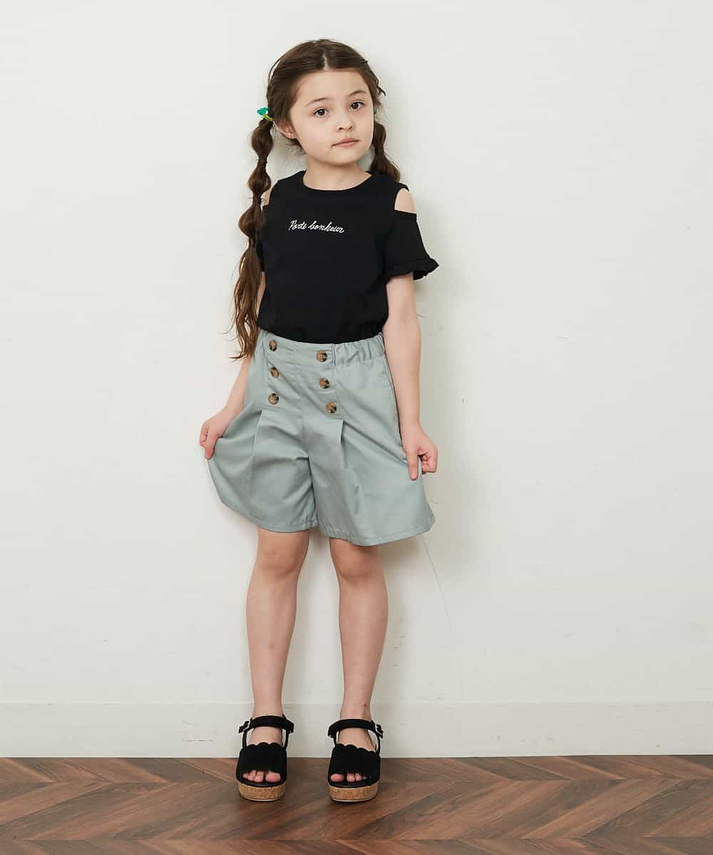 KJLGP03029 a.v.v KIDS(アー・ヴェ・ヴェ) [100-130]フロントボタンショートパンツ ミント