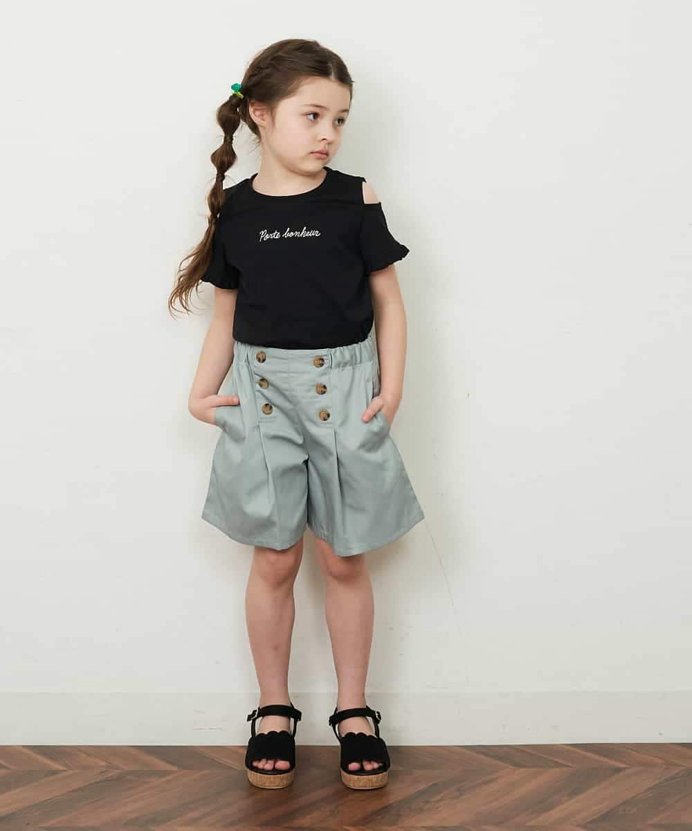 KJLGP03029 a.v.v KIDS(アー・ヴェ・ヴェ) [100-130]フロントボタンショートパンツ ミント