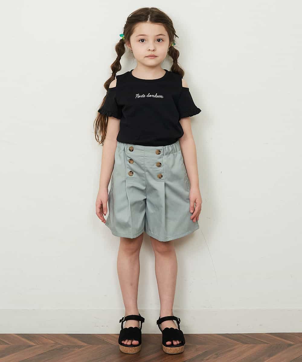 KJLGP03029 a.v.v KIDS(アー・ヴェ・ヴェ) [100-130]フロントボタンショートパンツ ミント