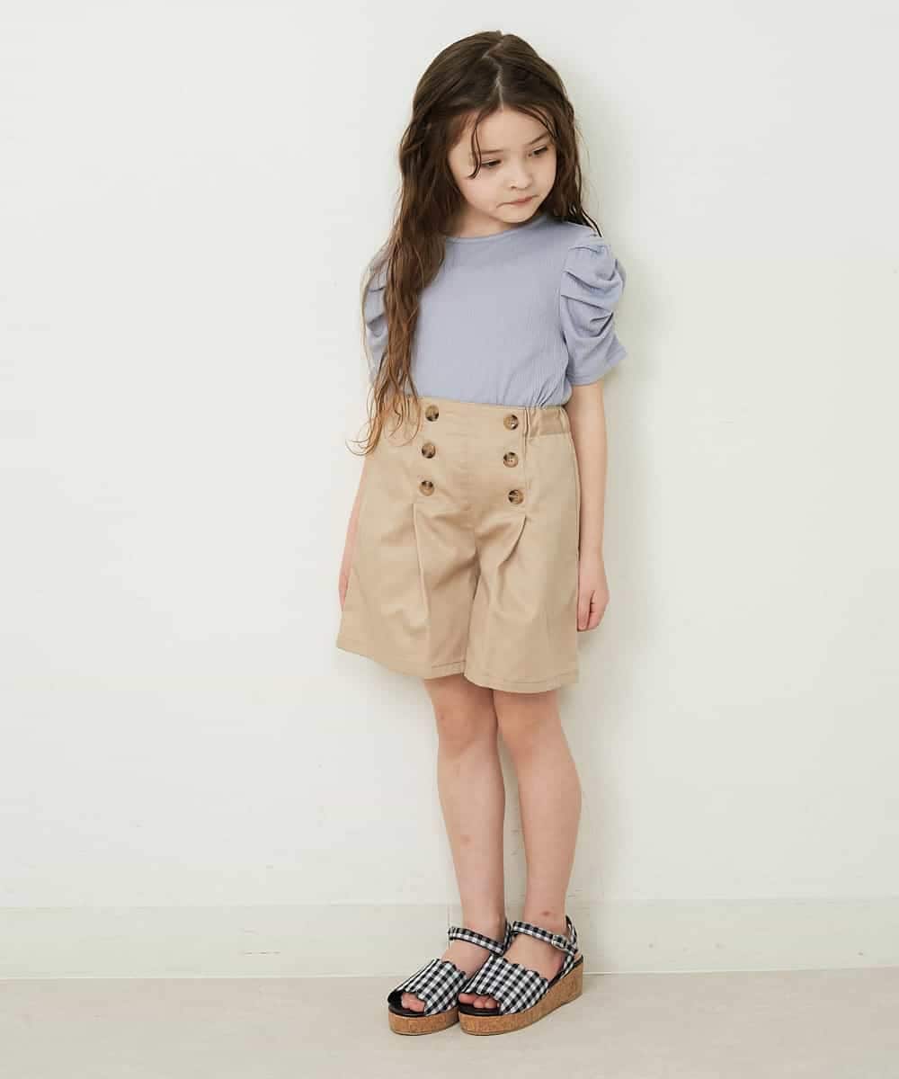 KJLGP03029 a.v.v KIDS(アー・ヴェ・ヴェ) [100-130]フロントボタンショートパンツ ミント