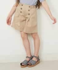 KJLGP03029 a.v.v KIDS(アー・ヴェ・ヴェ) [100-130]フロントボタンショートパンツ ベージュ