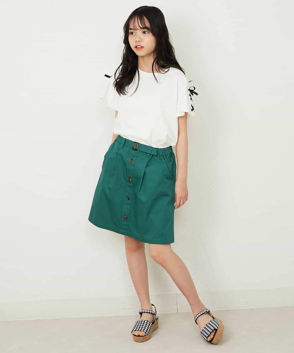 KJLGP04029 a.v.v KIDS(アー・ヴェ・ヴェ) [100-130]フロントボタンスカパン デニム
