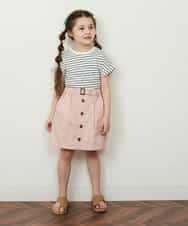 KJLGP04029 a.v.v KIDS(アー・ヴェ・ヴェ) [100-130]フロントボタンスカパン デニム