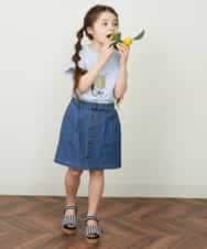 KJLGP04029 a.v.v KIDS(アー・ヴェ・ヴェ) [100-130]フロントボタンスカパン デニム