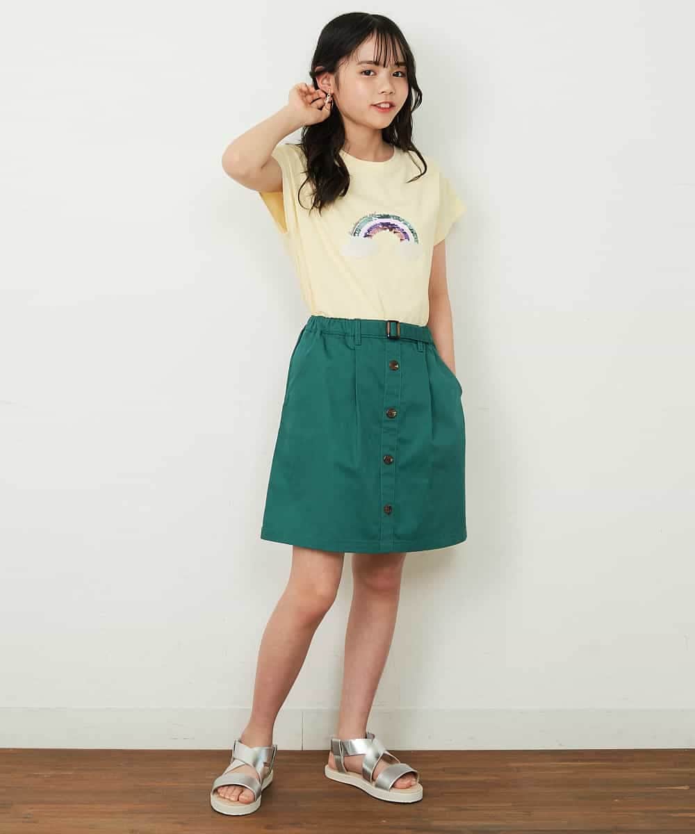 KJLGP04029 a.v.v KIDS(アー・ヴェ・ヴェ) [100-130]フロントボタンスカパン デニム