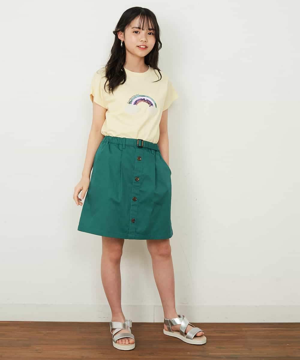 KJLGP04029 a.v.v KIDS(アー・ヴェ・ヴェ) [100-130]フロントボタンスカパン デニム