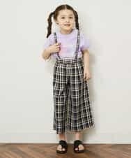 KJLGP12034 a.v.v KIDS(アー・ヴェ・ヴェ) [100-130]【2WAY】サスペンダー付きチェック柄パンツ ネイビー