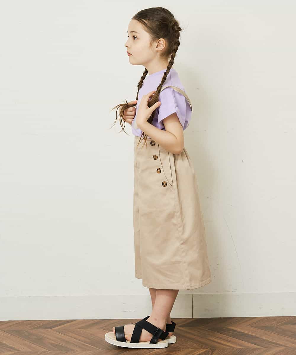 KJLGR07044 a.v.v KIDS(アー・ヴェ・ヴェ) [160]【2WAY】サスペンダー付きフロントボタンパンツ ベージュ