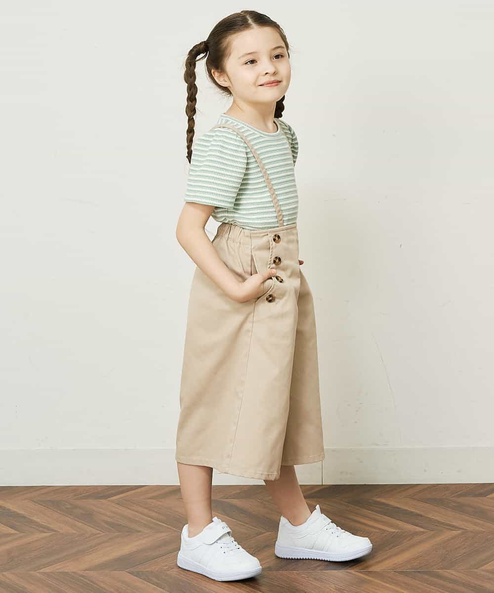 KJLGR07044 a.v.v KIDS(アー・ヴェ・ヴェ) [160]【2WAY】サスペンダー付きフロントボタンパンツ ベージュ