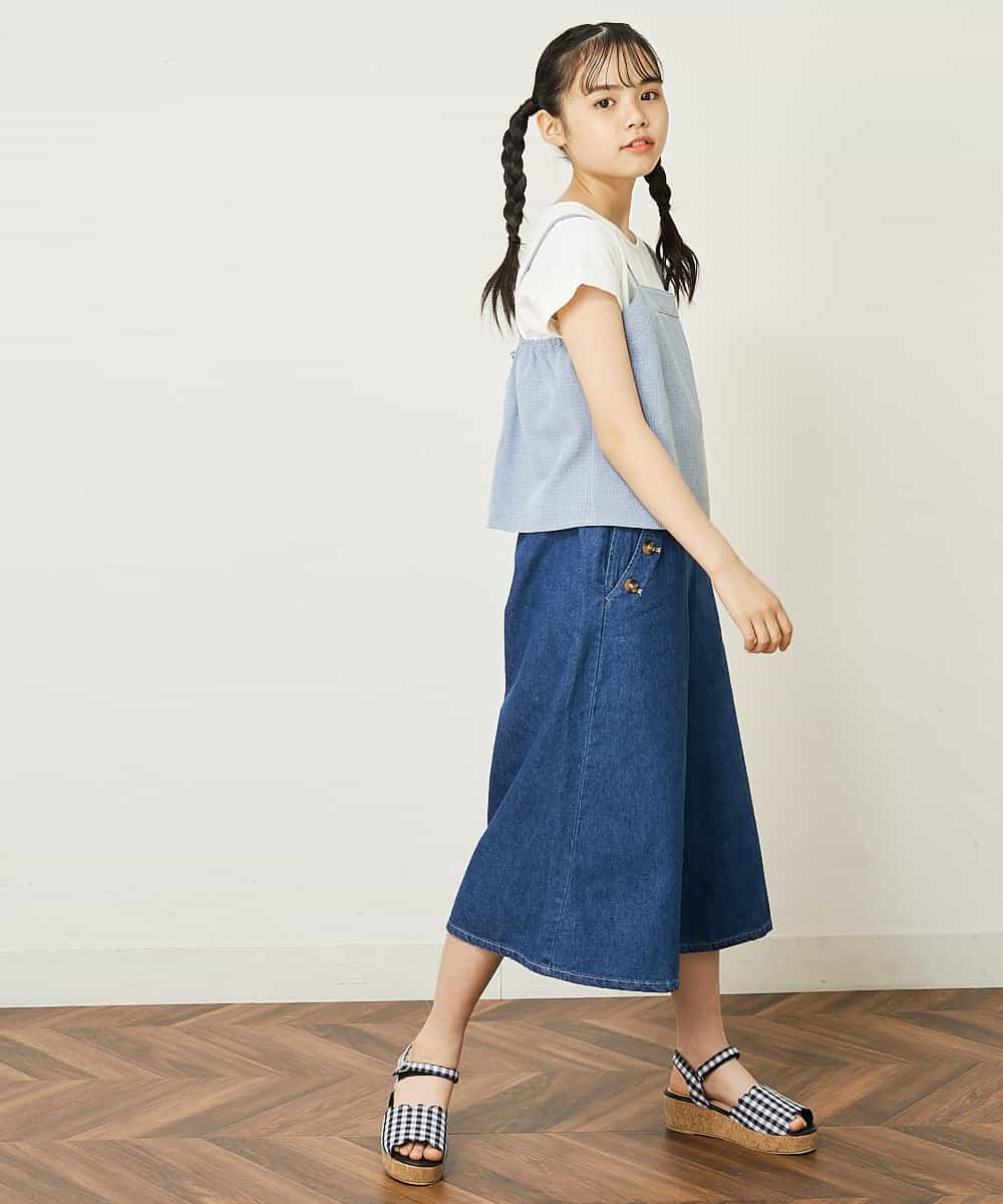 KJLGR07044 a.v.v KIDS(アー・ヴェ・ヴェ) [160]【2WAY】サスペンダー付きフロントボタンパンツ ベージュ