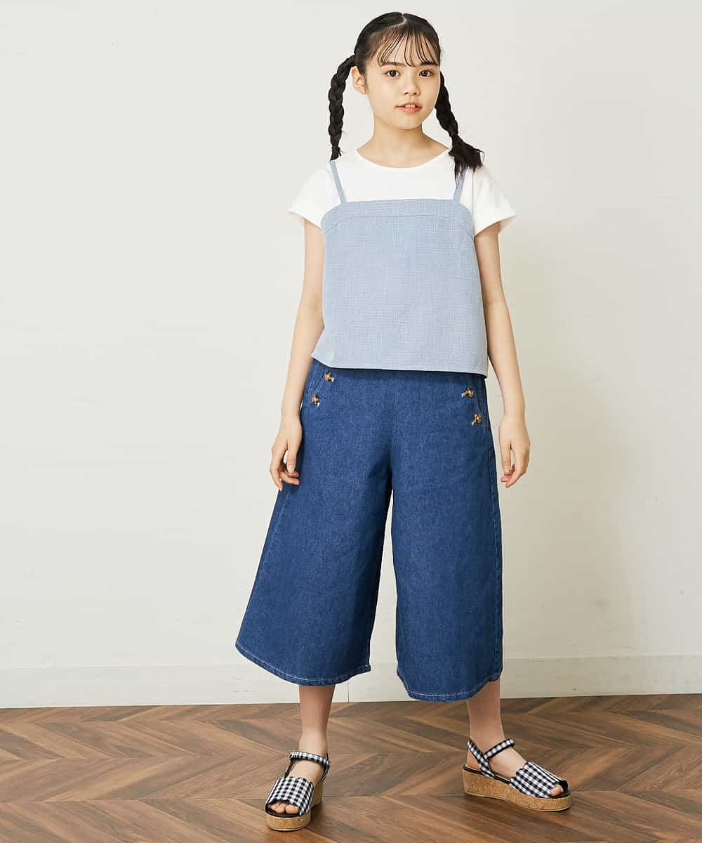 KJLGR07044 a.v.v KIDS(アー・ヴェ・ヴェ) [160]【2WAY】サスペンダー付きフロントボタンパンツ ベージュ