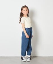 KJLGS02029 a.v.v KIDS(アー・ヴェ・ヴェ) [100-130]サスペンダー付きテーパードパンツ デニム