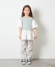 KJLGT02034 a.v.v KIDS(アー・ヴェ・ヴェ) [140-150]サスペンダー付きテーパードパンツ ブラック