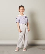 KJLGT02034 a.v.v KIDS(アー・ヴェ・ヴェ) [140-150]サスペンダー付きテーパードパンツ ブラック