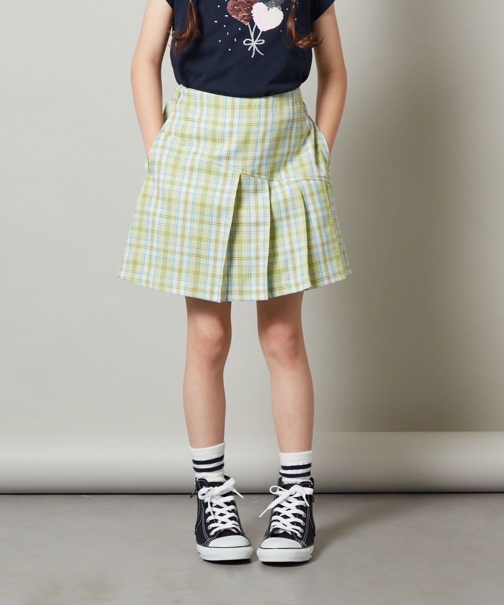 KJLGT12034 a.v.v KIDS(アー・ヴェ・ヴェ) [140-150]【セットアップ対応】アシメプリーツスカパン ブラック
