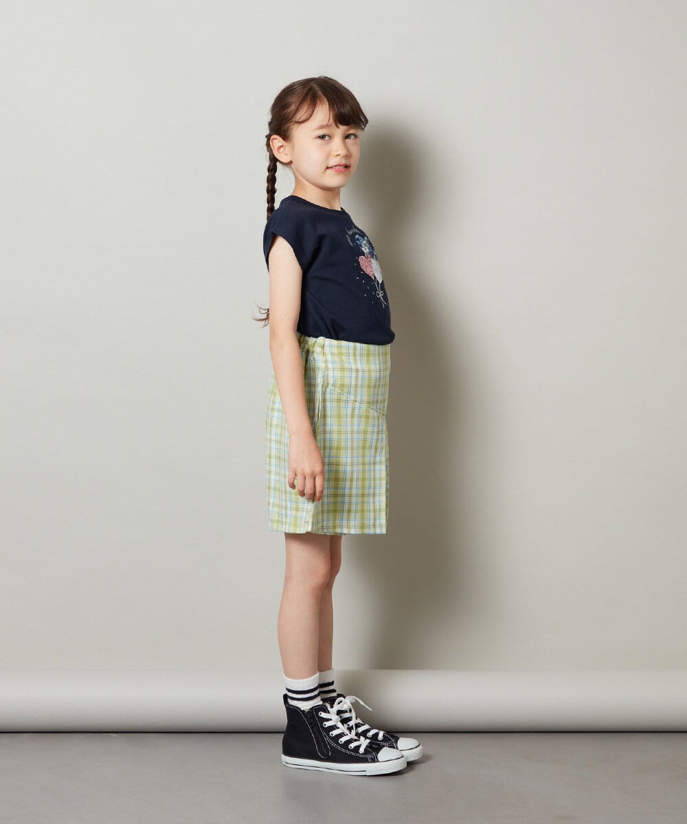 KJLGT12034 a.v.v KIDS(アー・ヴェ・ヴェ) [140-150]【セットアップ対応】アシメプリーツスカパン ブラック