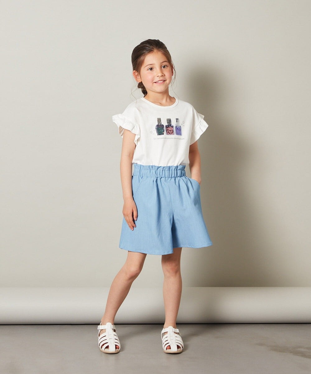 KJLGU04034 a.v.v KIDS(アー・ヴェ・ヴェ) [160]タックショートパンツ ブルー