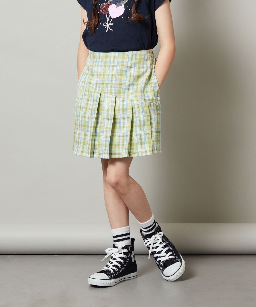 KJLGU12039 a.v.v KIDS(アー・ヴェ・ヴェ) [160]【セットアップ対応】アシメプリーツスカパン ブラック