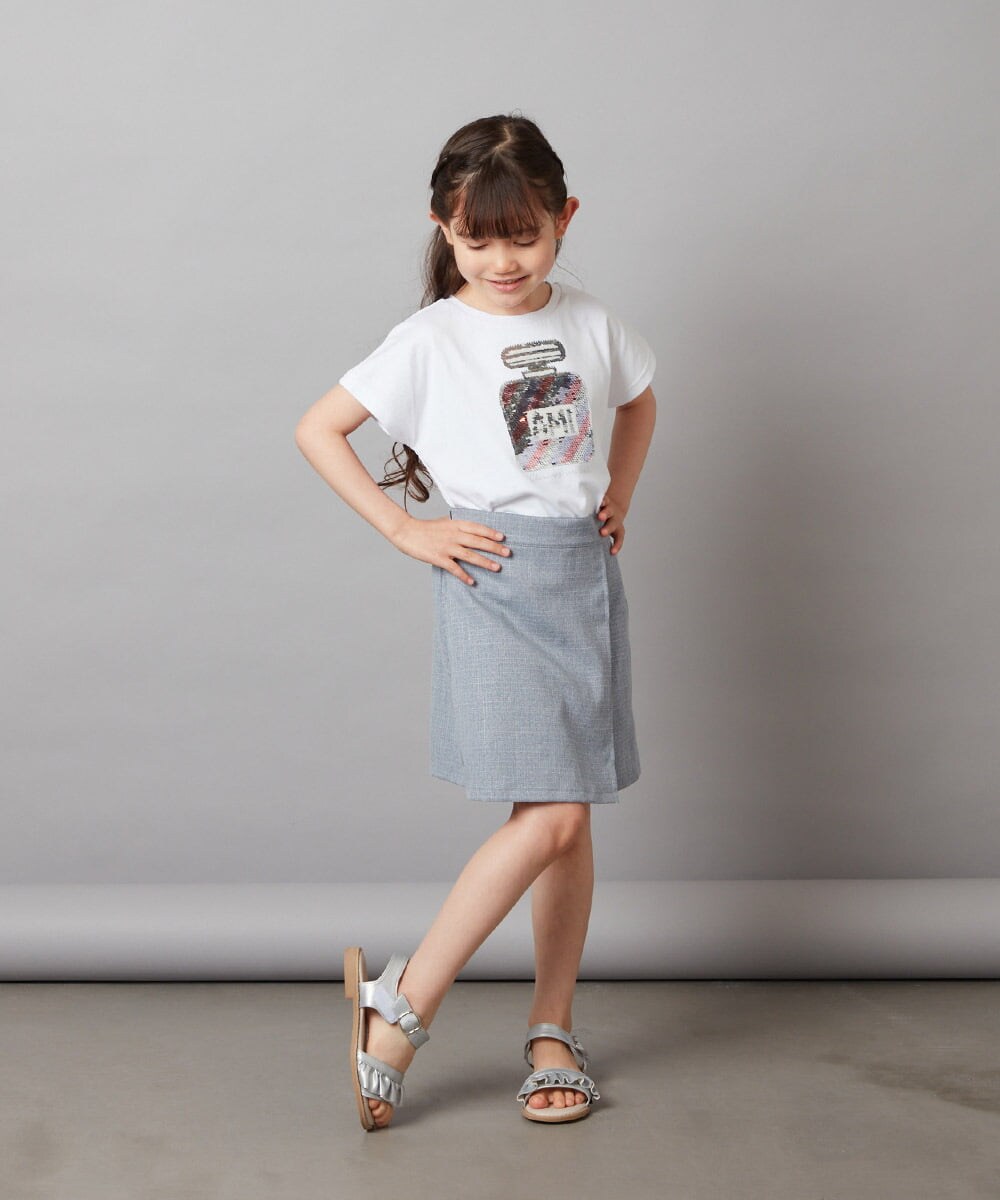 KJLGV02029 a.v.v KIDS(アー・ヴェ・ヴェ) [100-130]【セットアップ対応】ラップデザインショートパンツ ライトブルー