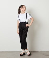 KJLGV04029 a.v.v KIDS(アー・ヴェ・ヴェ) [100-130]サスペンダー付きテーパードパンツ ブラック