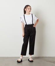 KJLGV04029 a.v.v KIDS(アー・ヴェ・ヴェ) [100-130]サスペンダー付きテーパードパンツ ブラック